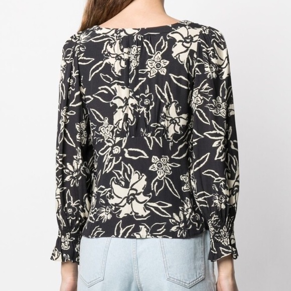 New! ba&sh Sessee Floral Print Blouse - Picture 4 of 13